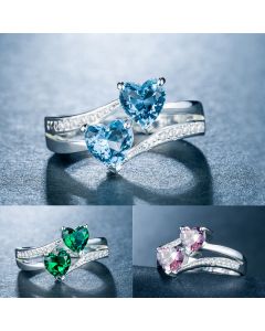 Wholesale of Platinum-plated Copper Rings Jewelry with Zircon Rings