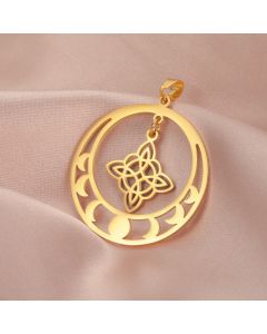 Vintage Hollow Knot Hollow Flower Pentagram Handmade Ornament Pendant