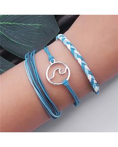 Combination Bohemian Style Wax Line Woven Bracelet