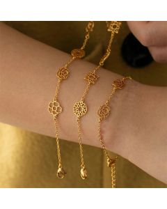 Birthday Flower Handmade Stainless Steel Flower Combination Bracelet