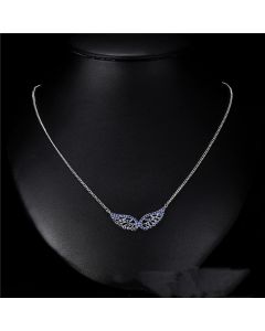S925 Silver Angel Wing With Diamond Wing And Clavicle Chain
