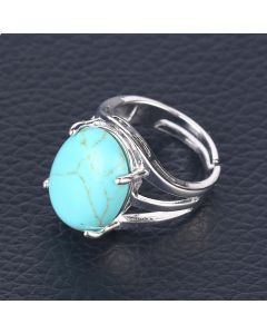 Natural stone crystal alloy ring for women in multiple colors