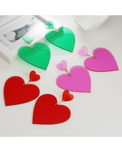 Acrylic Transparent Personality Peach Heart Love Earrings
