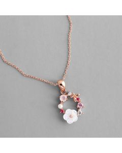 Flower garland rose gold necklace