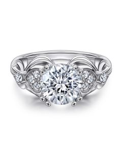 Ring Female Rose Gold Plated Non-fading Light Champagne Zircon Jewelry