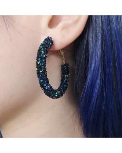 Diamond circle matte earrings earrings Japan and South Korea simple charm full diamond fashion wild earrings