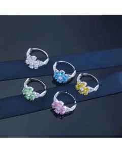 S925 Sterling Silver Six-leaf Flower Simple Artsy Ring Women