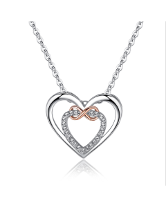 Pan home style Exquisite heart S925 sterling silver heart-shaped jewel necklace female net red with the same girl gift for girlfriend