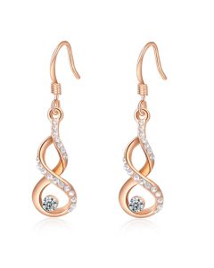 Austrian Crystal Rose Gold Gourd Earrings