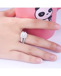 S925 Sterling Silver Zircon New Set Ring