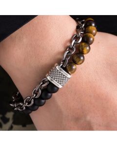 Beaded Chain Double Layer Men's Bracelet