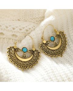 Geometric hollow semicircle turquoise