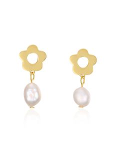Simple And Fashionable Ins Style Small Flower Shaped Bead Earrings