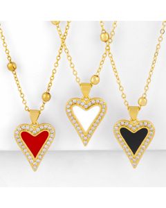 Vintage love peach heart pendant necklace