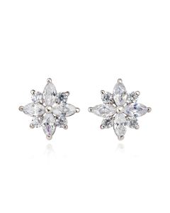 Zircon flower earrings