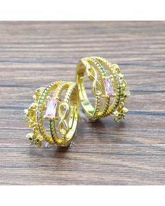 European And American Cross-Border New Zircon Ring Factory Direct Copper Micro-Inlaid Zircon Ring