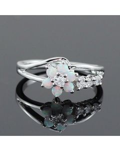 FLOWER FIRE OPAL RING