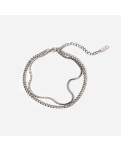 Unique Hipster Stainless Steel Men's Double-layer Bracelet
