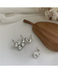 Asymmetrical rhinestone zircon ear bone clip