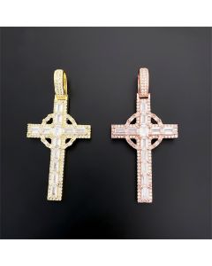 Electroplated Cross Pendant Zircon