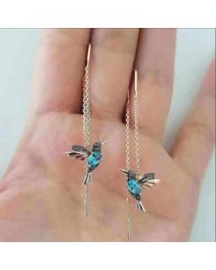 Red Mixed Zirconium Wings Bird Earrings New