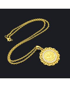 Gold Plated And Diamond Clavicle Necklace