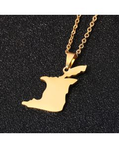 Trinidad And Tobago Map Flag Pendant Necklace