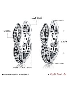 S925 Sterling Silver Stud Earrings Fashion Lady
