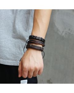 Men's Fashion Simple Vintage Woven Cowhide Bracelet