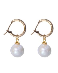 Simple And Versatile Freshwater Nucleated Bead Earrings