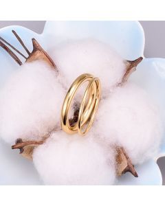 18K Double-layer Hollow Fake Two-layer Titanium Steel Gold Index Finger Ring Women