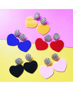 Fashion Vintage Metal Acrylic Love Earrings