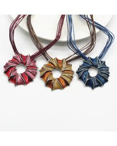 Paint Wax Line Geometric Short Necklace Earring Set