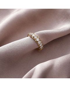 Exquisite Zircon Ring Fashion Personality Light Luxury Index Finger Ring Opening Adjustable Ring
