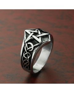 Titanium Steel Five-pointed Star Viking Ring