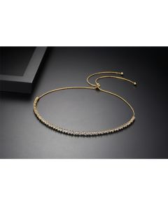 LUOTEEMI Adjustable Necklace for Women Wedding Party Shiny Round CZ Two Colors Female Jewelry Collares De Moda Christmas Gift