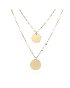 Simple round metal necklace female