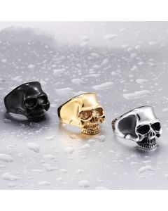 Titanium steel men's skull ring