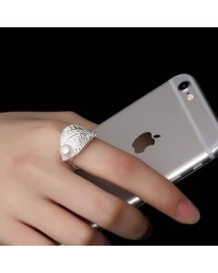 Pearl Inlaid Ring Korean Style Brushed Ring