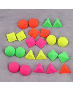 Acrylic Eraser Spray Painted Candy Color Fluorescent Block Colorful Earrings