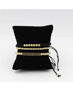 Micro Inlaid Zircon Long Copper Bead Woven Tassel Bracelet