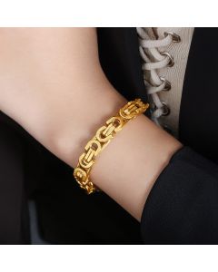 Vintage Cuban Thick Chain Chain Titanium Steel 18K Gold Bracelet