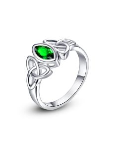 Emerald zircon ring