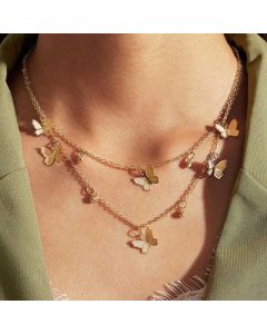 Butterfly necklace simple alloy