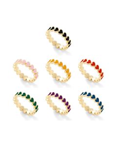 Bracelet Alloy Drop Oil Love Heart Ring Multicolor Peach Heart Ring