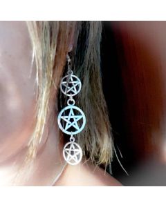 Pentagram Earrings Pagan Witch Power Pentagram