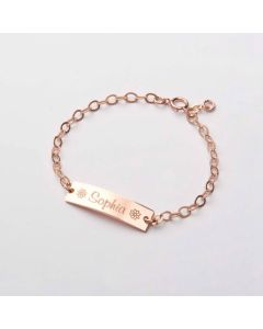 Personalized Engraving Children's Adjustable Stainless Steel Letter Bracelet