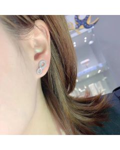 Crystal Series Infinite Love 8 Stud Earrings Fashionable Versatile Silver Earrings Full Of Diamonds
