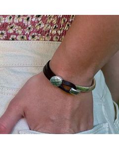 Retro Men's Double-layer Leather Pu Bracelet Stitching