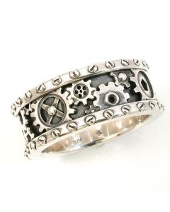 Fashion Simple Gear Copper Ring